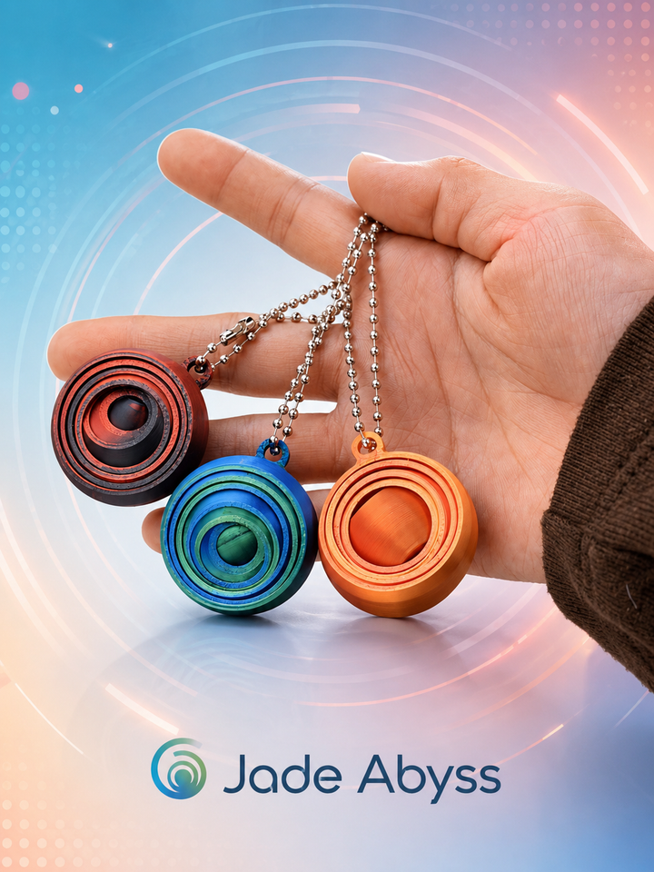 3PCS 3D Printed Rotating Keychain Fidget Toy