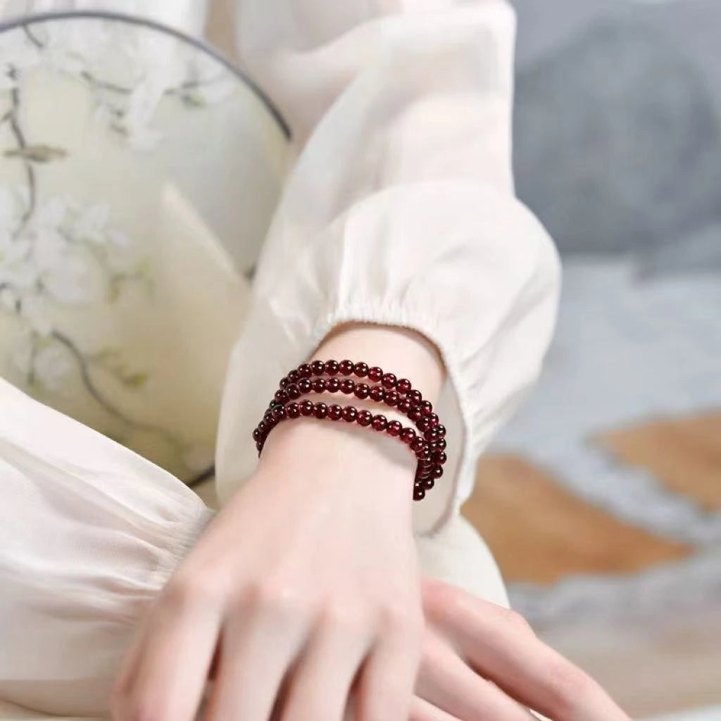 Natural Crystal Garnet Bracelet