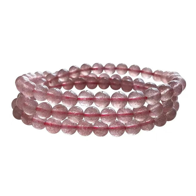 Crystal Red Strawberry Bracelet Triple Wrap for Women's Fashion Jewelry with Unique Design and Vibrant Color