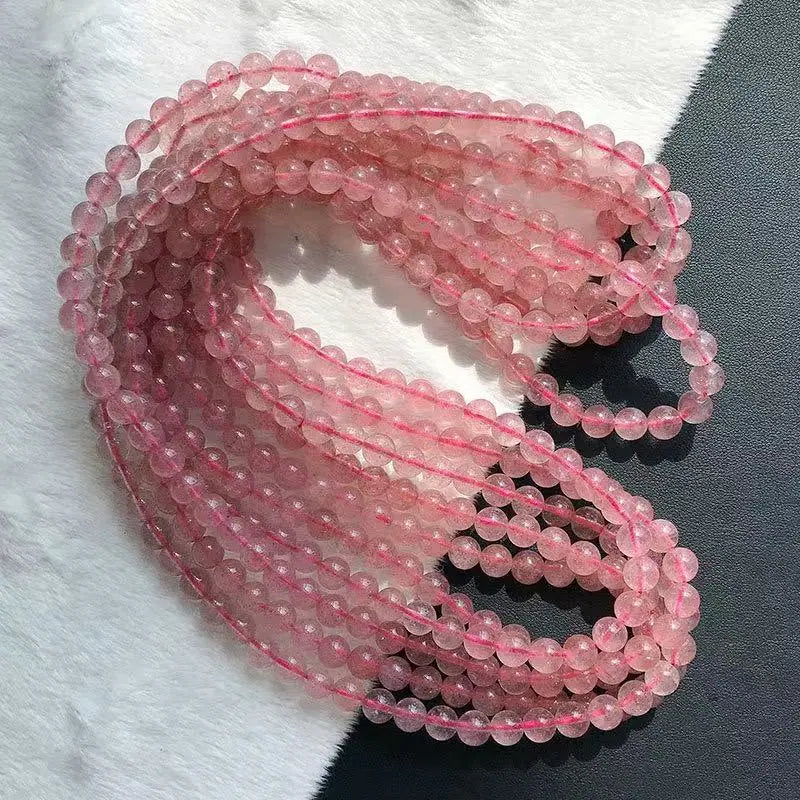 Crystal Red Strawberry Bracelet Triple Wrap for Women's Fashion Jewelry with Unique Design and Vibrant Color