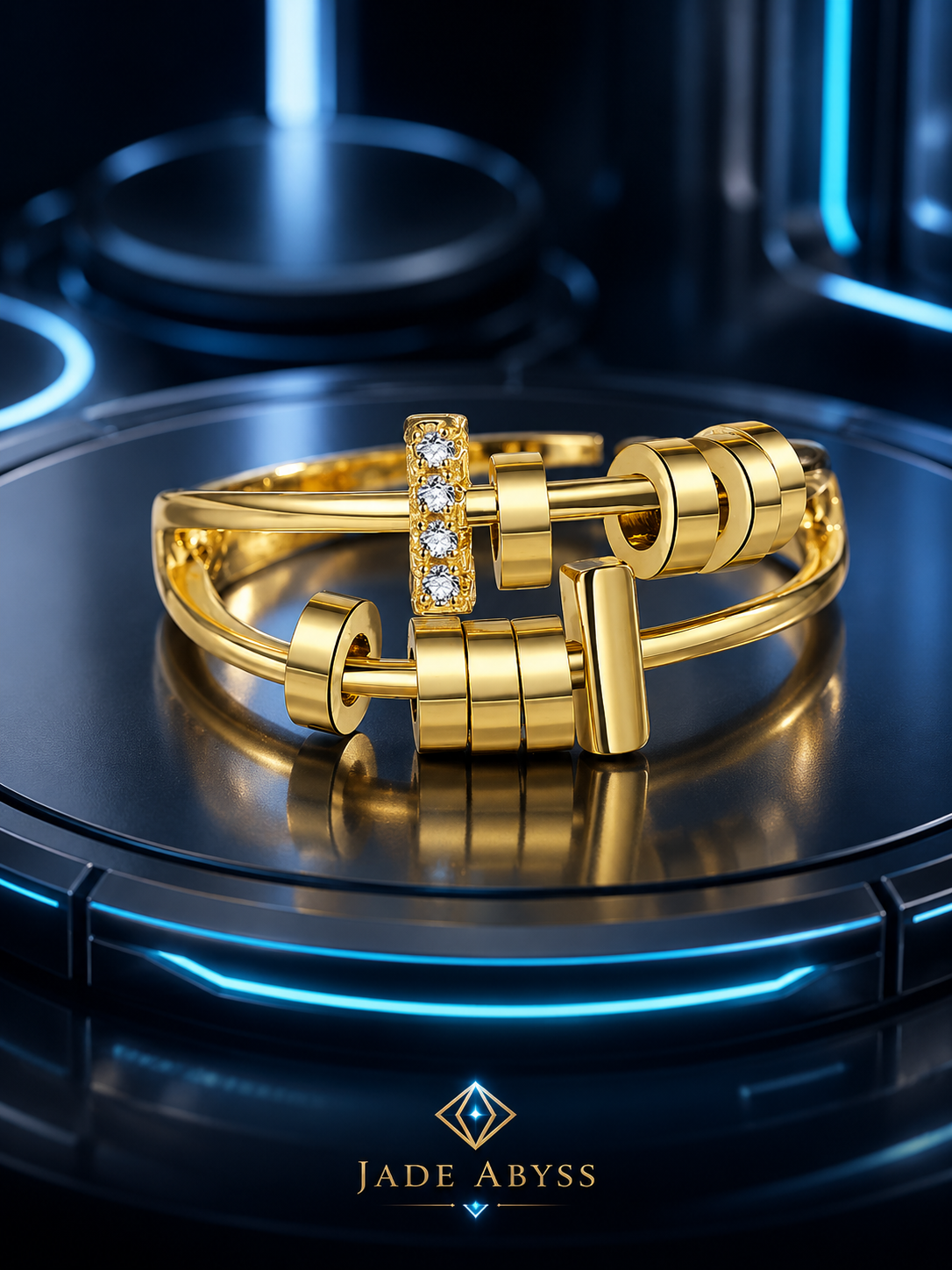 Adjustable Rotating Beaded Fidget Ring