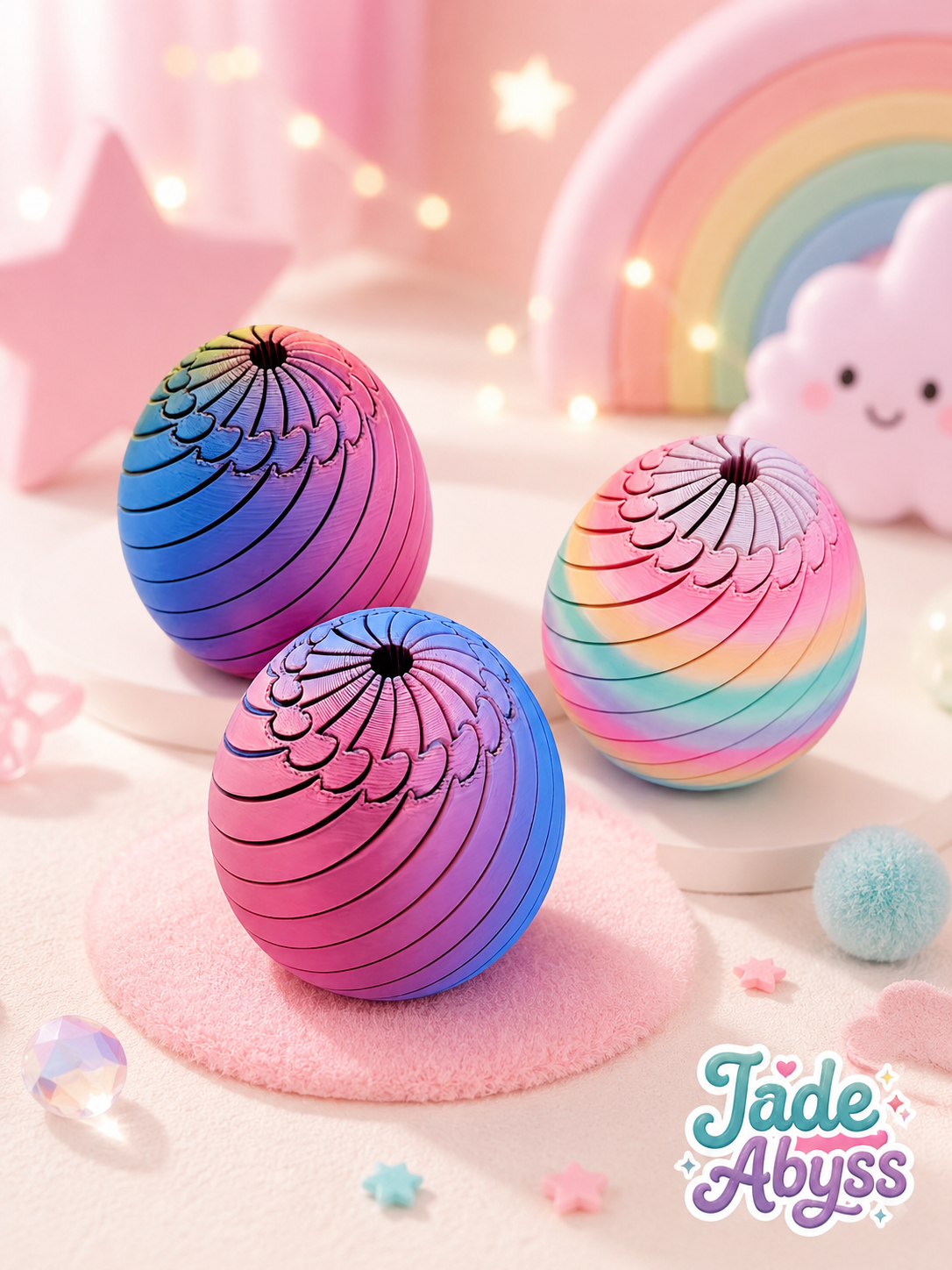 3D Printed Twisting Egg Fidget Toy, Stress Relief Gift