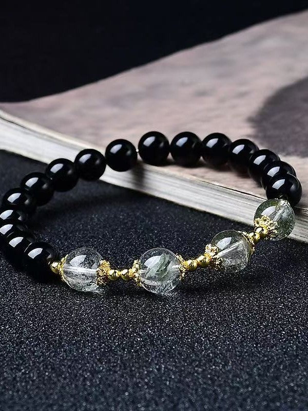 Natural Obsidian Green Phantom Bracelet
