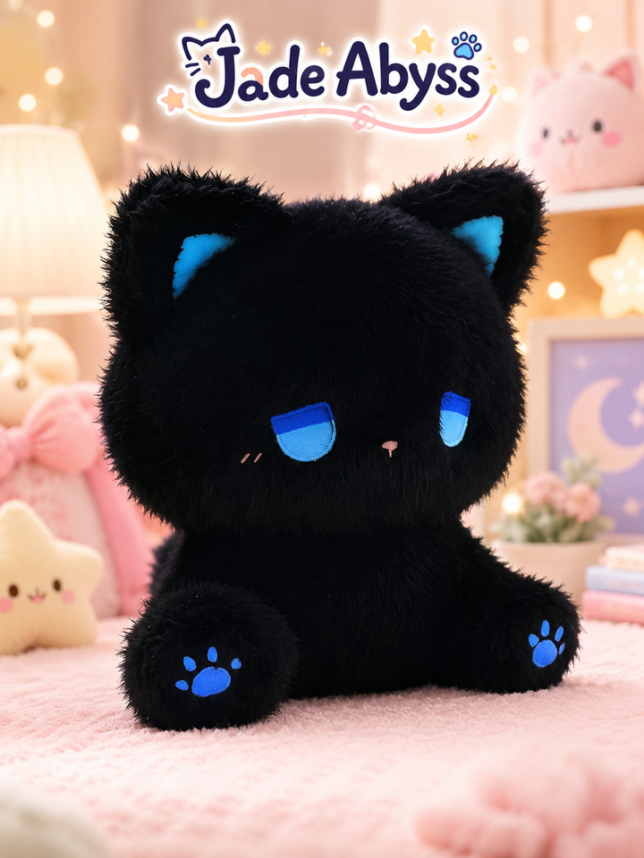 Cute Black Cat Plush Pillow – Halloween & Christmas Gift