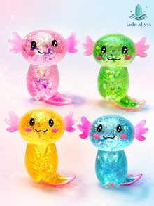 Cute Crystal Axolotl Squishy Toy – Slow Rising Stress Relief