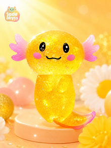 Cute Crystal Axolotl Squishy Toy – Slow Rising Stress Relief