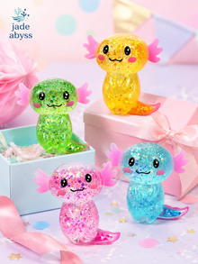 Cute Crystal Axolotl Squishy Toy – Slow Rising Stress Relief