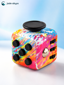 Colorful Fidget Cube, Single Piece, Multi-Side Stress Relief Dice Toy, Finger Press & Flip Anxiety Relief Gadget