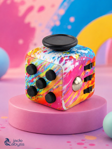 Colorful Fidget Cube, Single Piece, Multi-Side Stress Relief Dice Toy, Finger Press & Flip Anxiety Relief Gadget