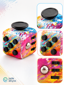 Colorful Fidget Cube, Single Piece, Multi-Side Stress Relief Dice Toy, Finger Press & Flip Anxiety Relief Gadget