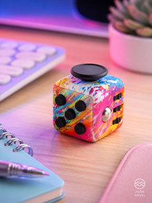 Colorful Fidget Cube, Single Piece, Multi-Side Stress Relief Dice Toy, Finger Press & Flip Anxiety Relief Gadget