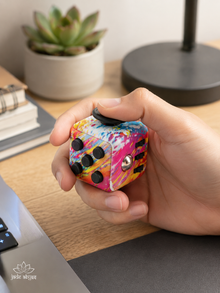 Colorful Fidget Cube, Single Piece, Multi-Side Stress Relief Dice Toy, Finger Press & Flip Anxiety Relief Gadget