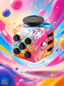 Colorful Fidget Cube, Single Piece, Multi-Side Stress Relief Dice Toy, Finger Press & Flip Anxiety Relief Gadget
