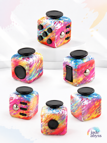 Colorful Fidget Cube, Single Piece, Multi-Side Stress Relief Dice Toy, Finger Press & Flip Anxiety Relief Gadget