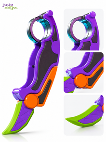 Colorful Folding Claw Knife Toy, Single Piece, Gravity Flip Folding Blade Stress Relief Handle Toy