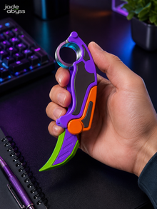 Colorful Folding Claw Knife Toy, Single Piece, Gravity Flip Folding Blade Stress Relief Handle Toy