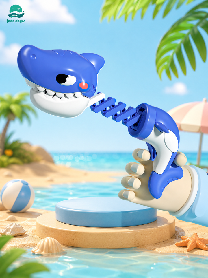 Cartoon Shark Telescopic Toy, Single Piece, One-Touch Pop-Out Stress Relief Toy for Kids