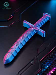 3D Printed Transforming Sword Whip Toy, Single Piece, Bendable Stretchable Locking Fidget Toy
