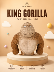 Novelty King Gorilla Toy, Single Piece, Viral Style Funny Desk Collectible & Fidget Gadget