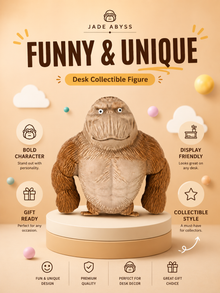 Novelty King Gorilla Toy, Single Piece, Viral Style Funny Desk Collectible & Fidget Gadget