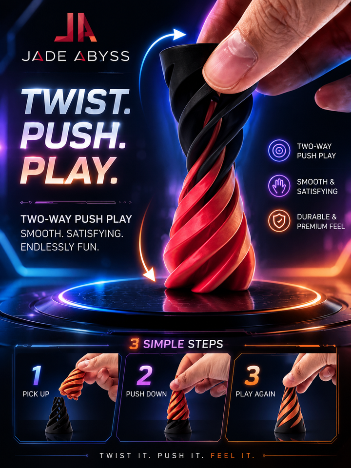 Jade Abyss Two-Way Twist Push Toy – Spiral Spinner for Stress Relief & Focus
