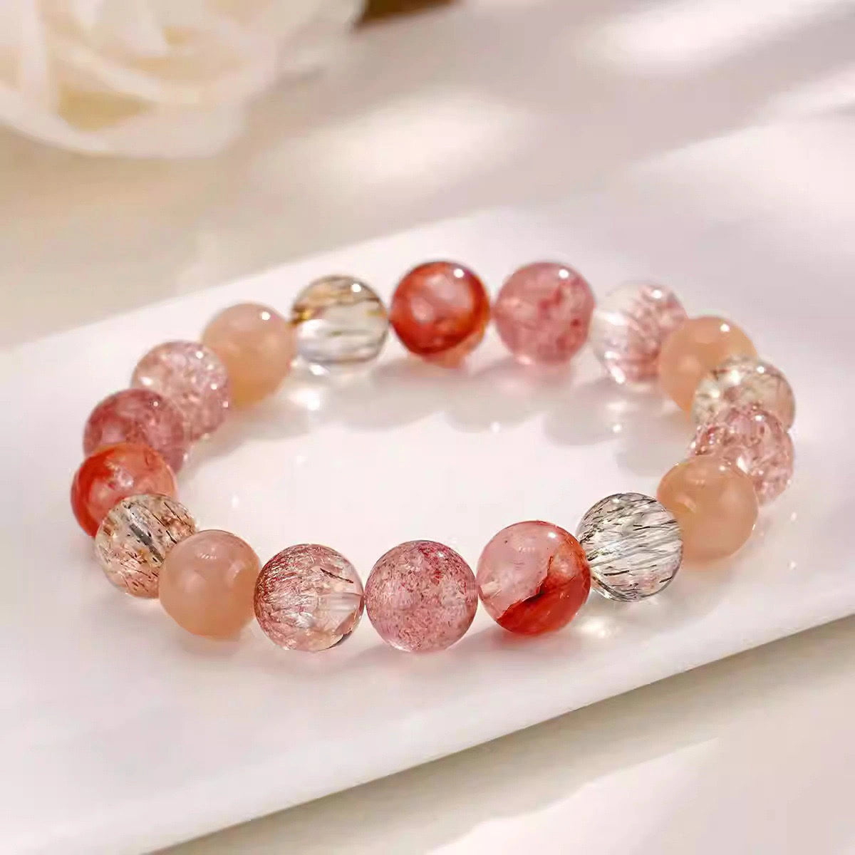 Natural Crystal Firework Bracelet - Authentic Firework Design with Vibrant Natural Crystals for Versatile Wear