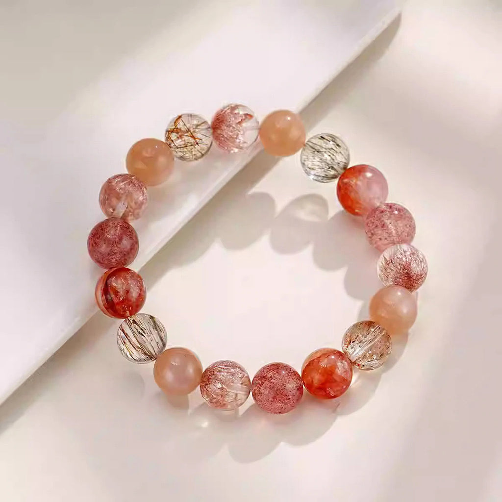Natural Crystal Firework Bracelet - Authentic Firework Design with Vibrant Natural Crystals for Versatile Wear