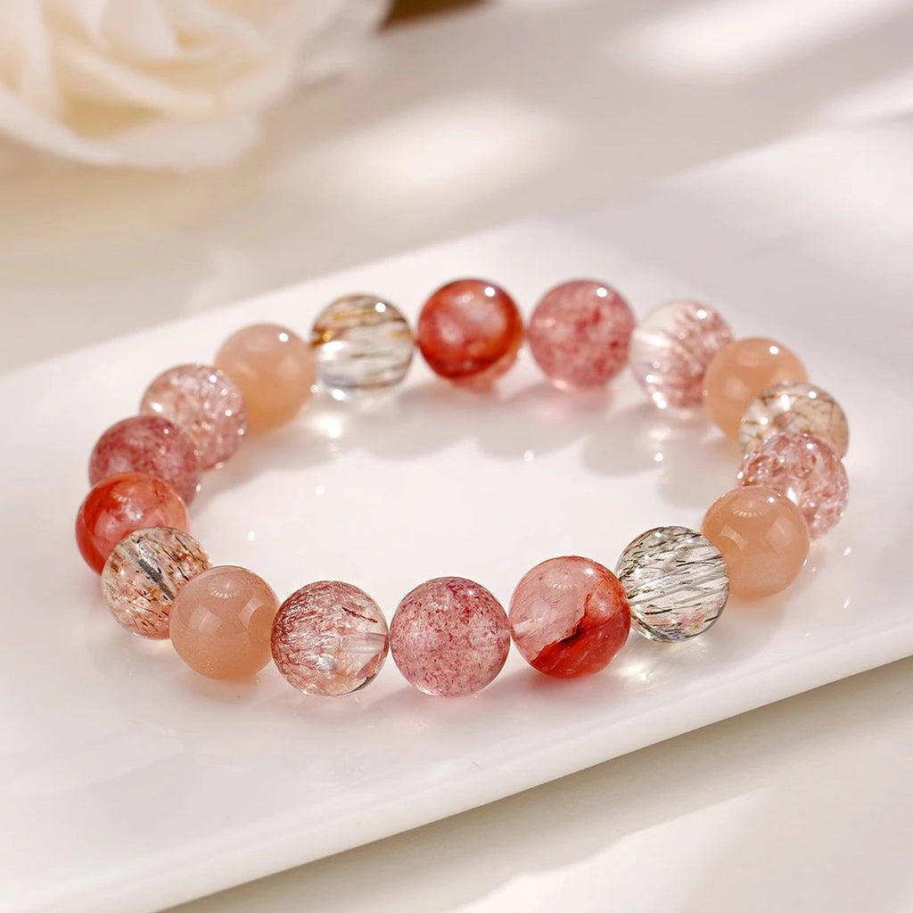 Natural Crystal Firework Bracelet - Authentic Firework Design with Vibrant Natural Crystals for Versatile Wear