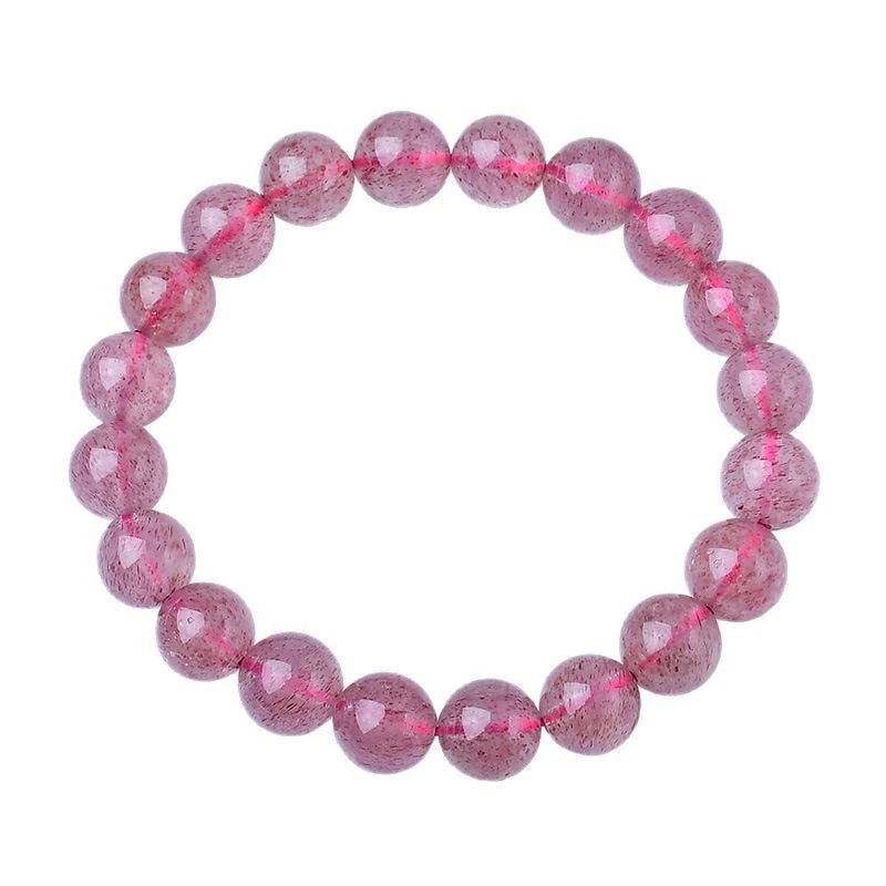 Natural Crystal Strawberry Bracelet - Handcrafted with Genuine Stones for Healing &amp; Fashion