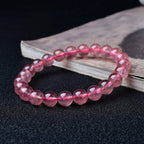 Natural Crystal Strawberry Bracelet - Handcrafted with Genuine Stones for Healing &amp; Fashion