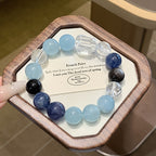 Aquamarine Crystal Bracelet - Elegant Natural Genuine Aquamarine Crystals Versatile Stylish for Casual &amp; Formal Wear Perfect Gift Idea